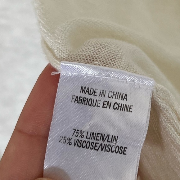 Theory Cream Linen/Viscose Lightweight Cardigan - Picture 3 of 8